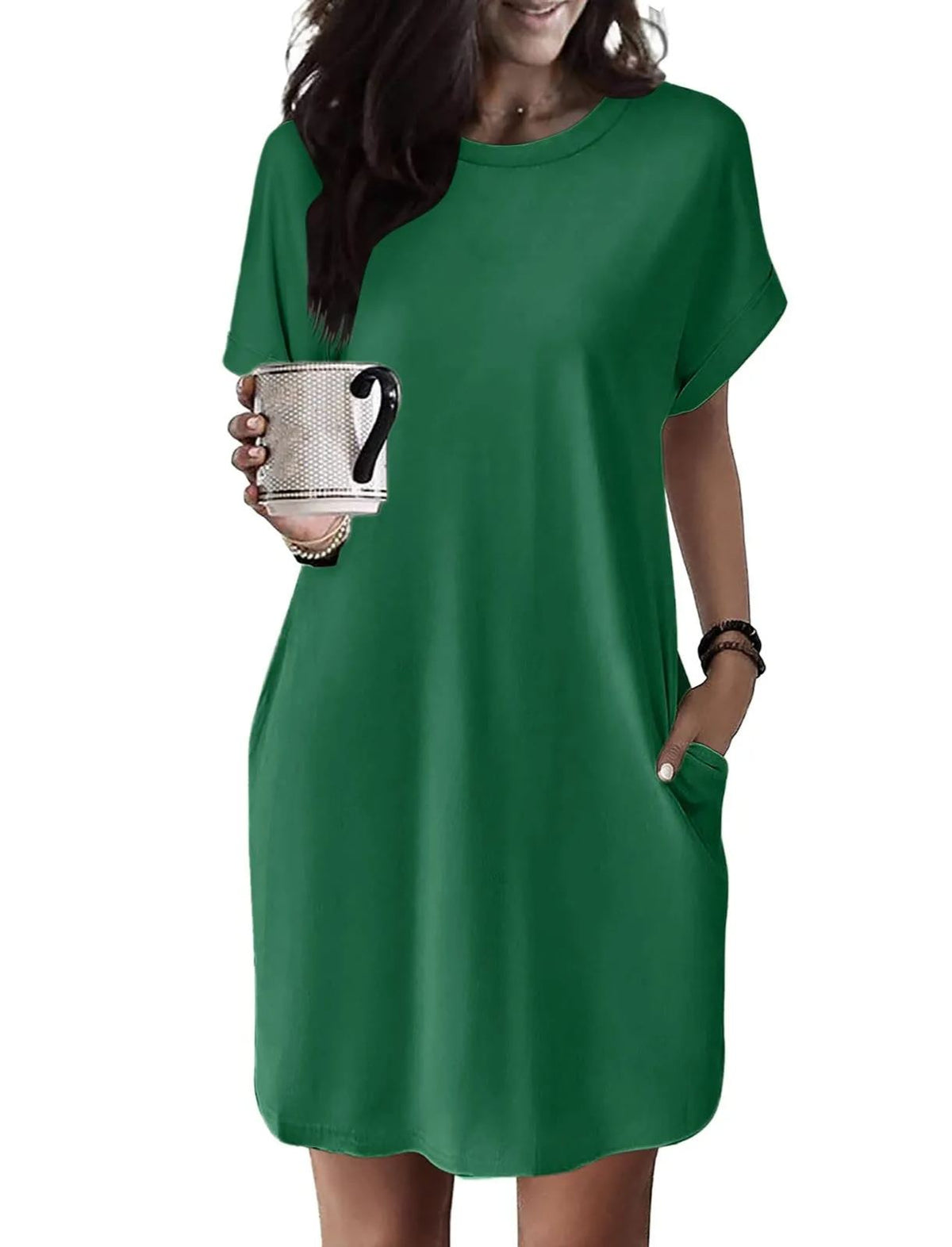 Limited time sale🔥Women's Casual Short Sleeve T-Shirt Dress with Pockets