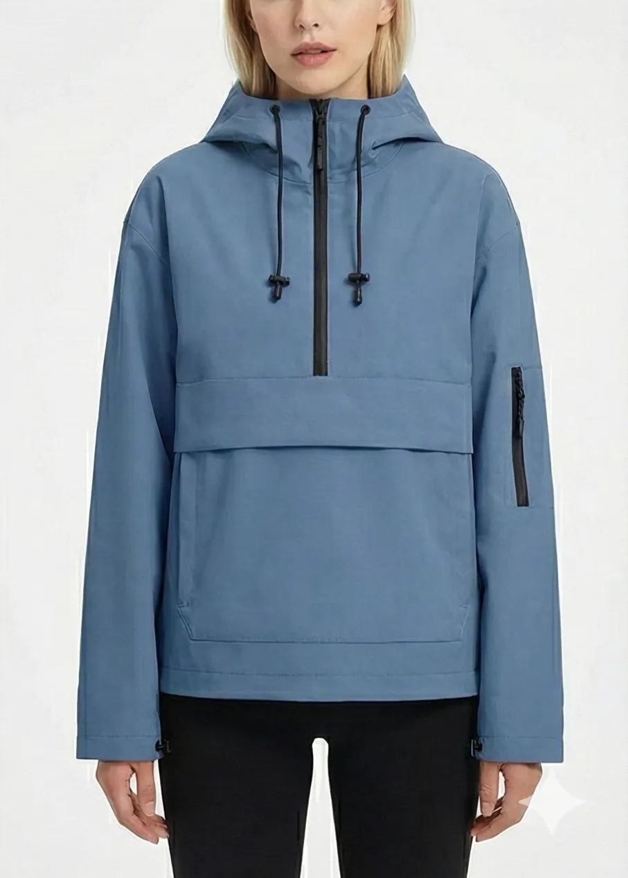 Limited time sale🔥Fleece-lined Waterproof Raincoat Hoodie With Kangaroo Pocket