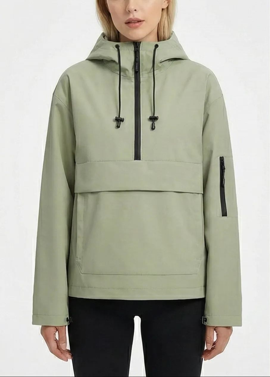 Limited time sale🔥Fleece-lined Waterproof Raincoat Hoodie With Kangaroo Pocket