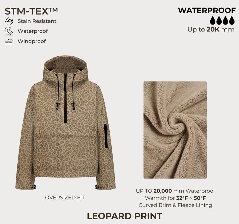 Limited time sale🔥Fleece-lined Waterproof Raincoat Hoodie With Kangaroo Pocket