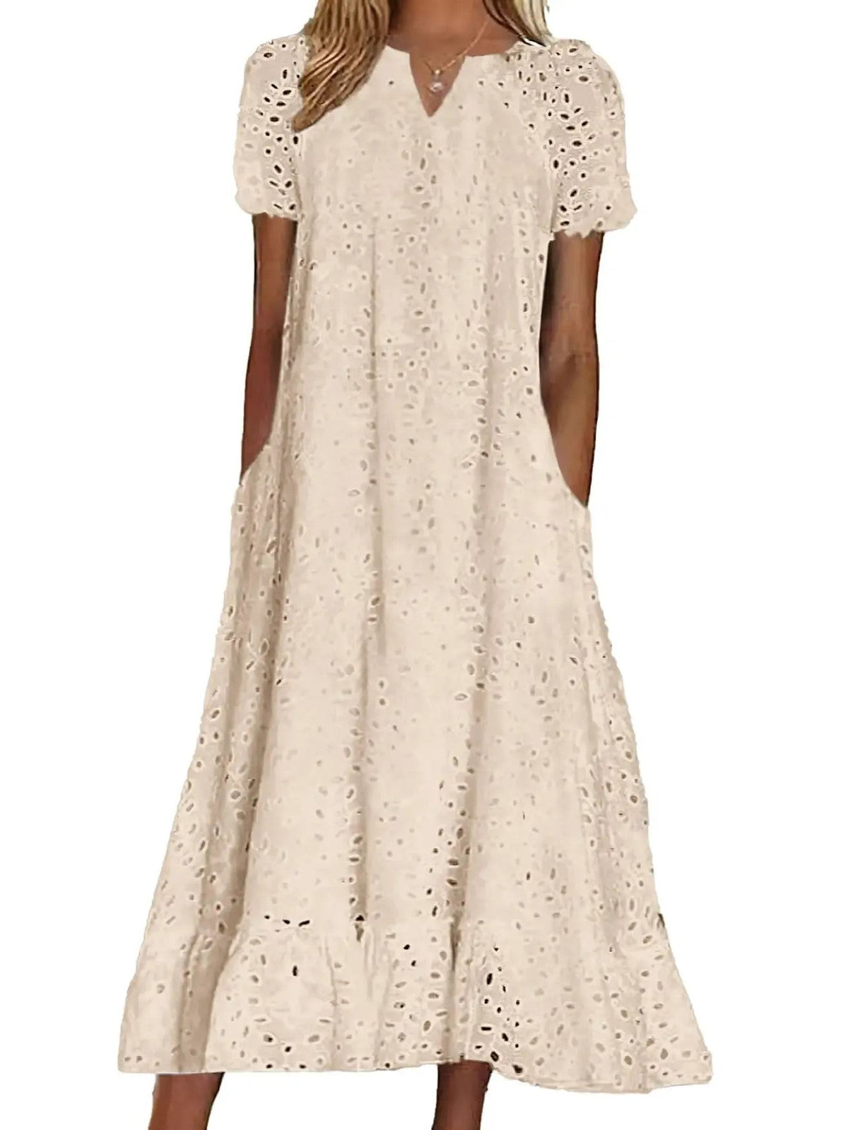 Limited time sale🔥Women's Elegant Cutout V-Neck Maxi Dress