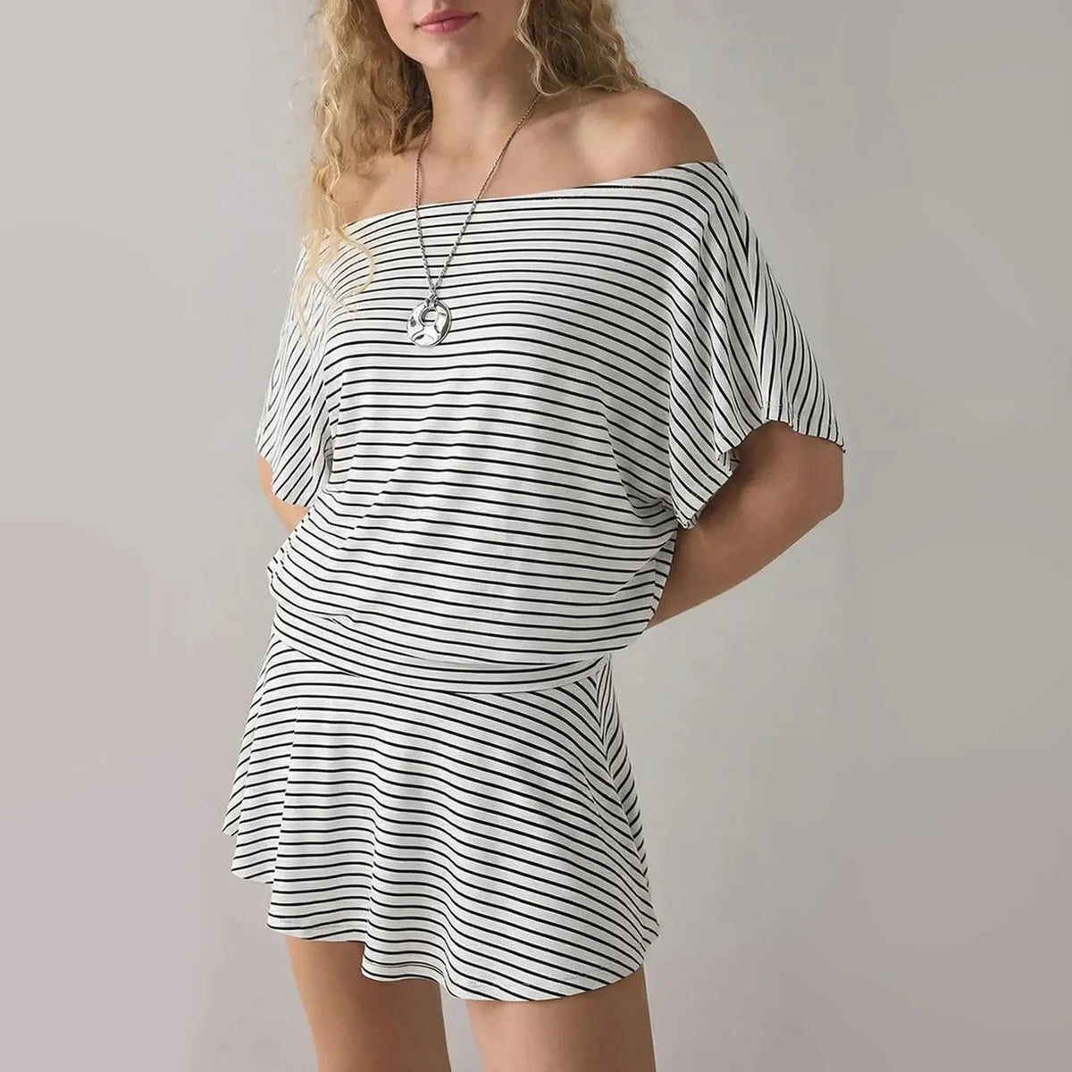 Limited time sale🔥Women's Draped Off-The-Shoulder Mini Dress
