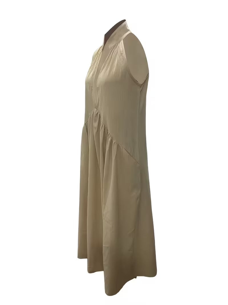 Limited time sale🔥Women's Halter Neck Deep V Maxi Dress with Pockets