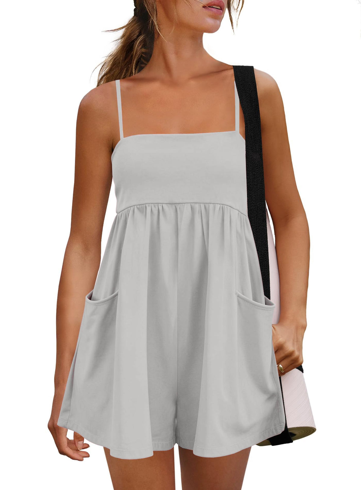 Limited time sale🔥Women's Summer Sleeveless Strappy Athletic Romper-with Pocket