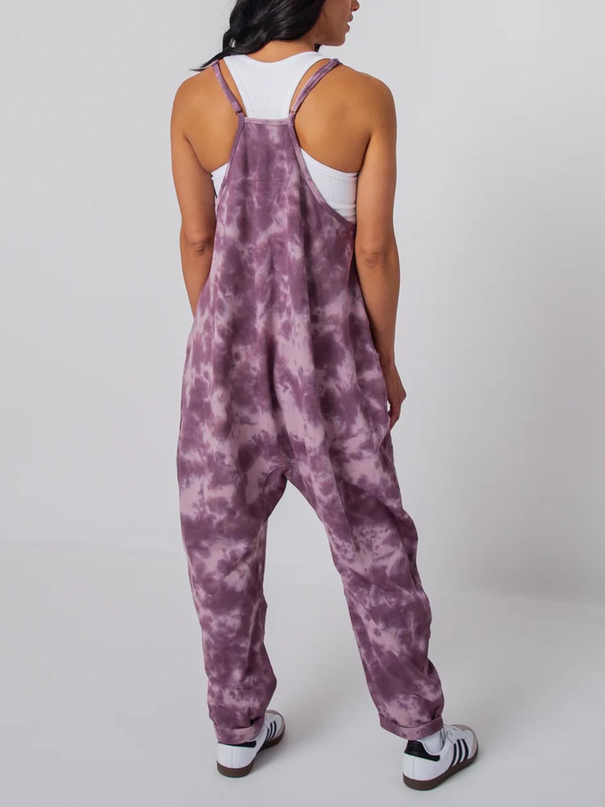 Women's Button Neck Suspender Jumpsuit Casual Overalls