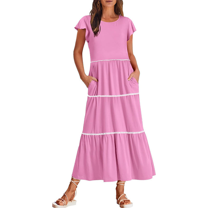 Women's Summer Flutter Short Sleeve Midi Dress (50% OFF TODAY)