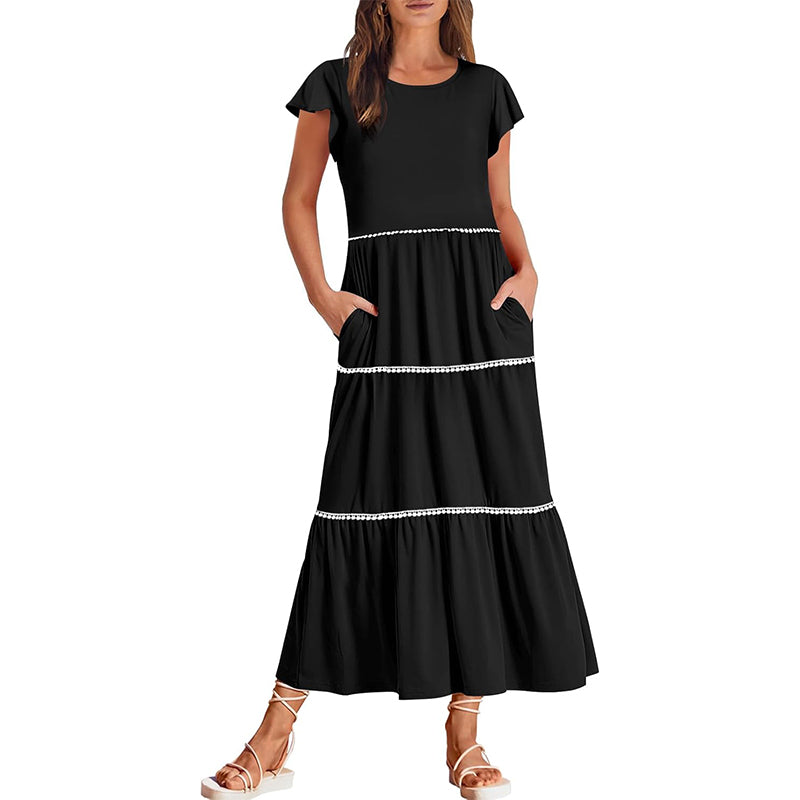 Women's Summer Flutter Short Sleeve Midi Dress (50% OFF TODAY)