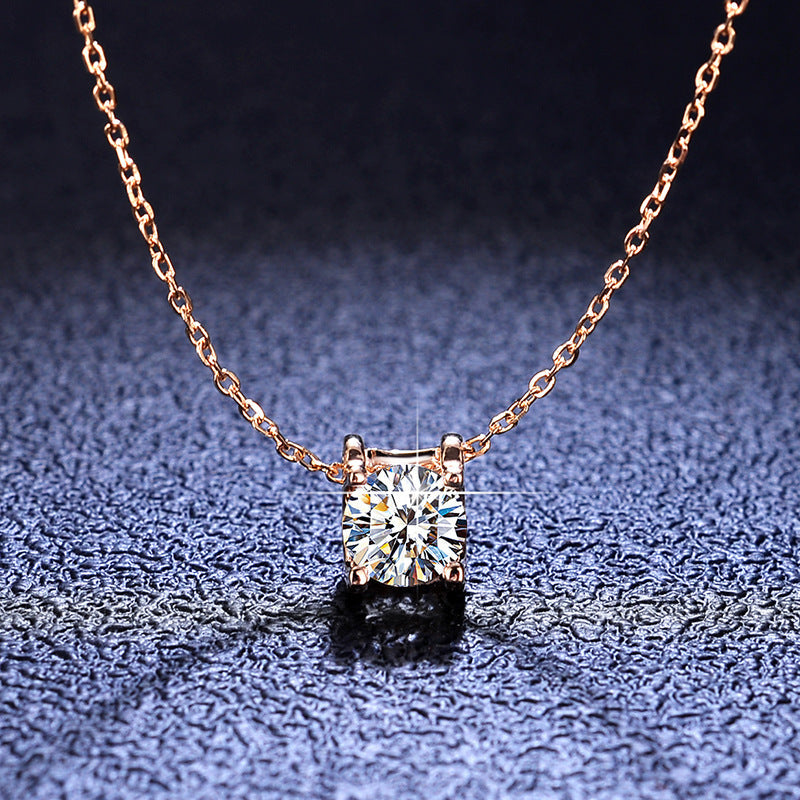 Moissanite diamond bull head pendant female sterling silver s925
