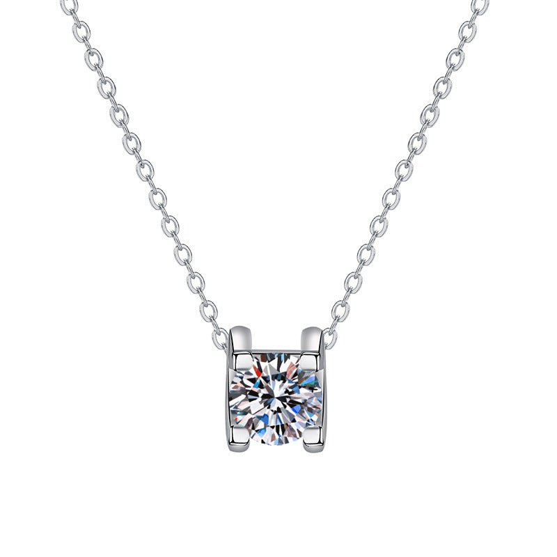 Moissanite diamond bull head pendant female sterling silver s925
