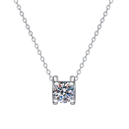 Moissanite diamond bull head pendant female sterling silver s925