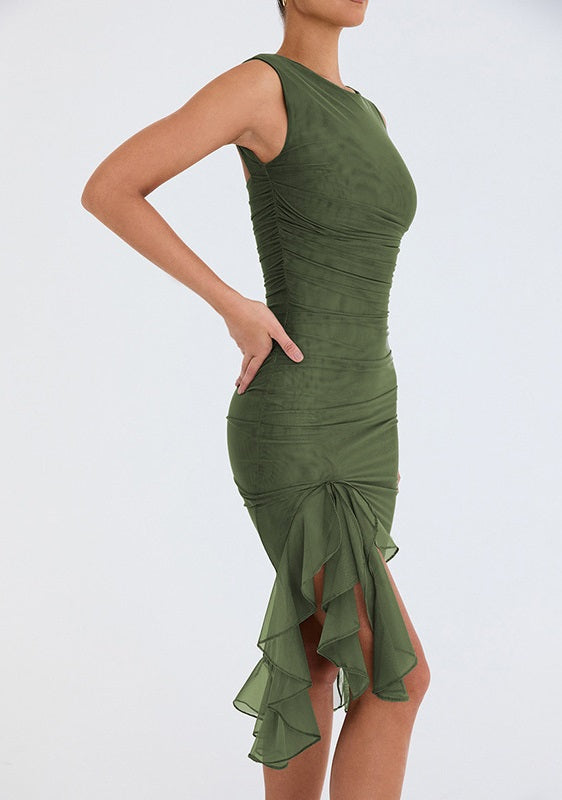 2024 Sleeveless Ruffle Midi Dress (Buy 2 Free Shipping)