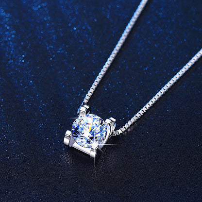 Moissanite diamond bull head pendant female sterling silver s925