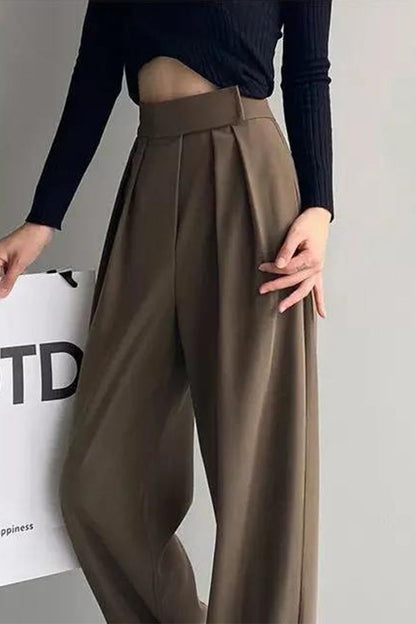 Nougat High Waist Fabric Trousers