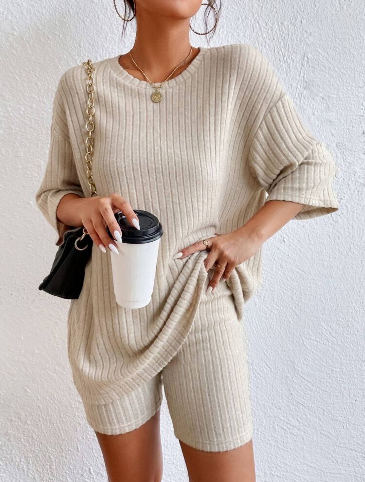 Summer Sale 2023🔥 🔥 Casual Round Collar Loose Shorts Set
