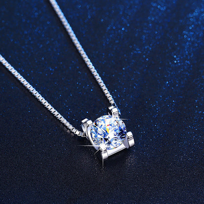Moissanite diamond bull head pendant female sterling silver s925
