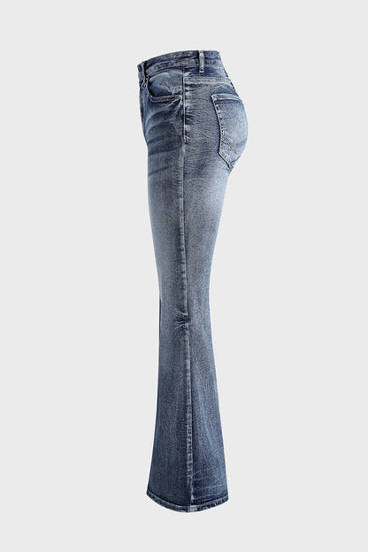 90s Vintage Embroidery Pocket Low Waist Jeans