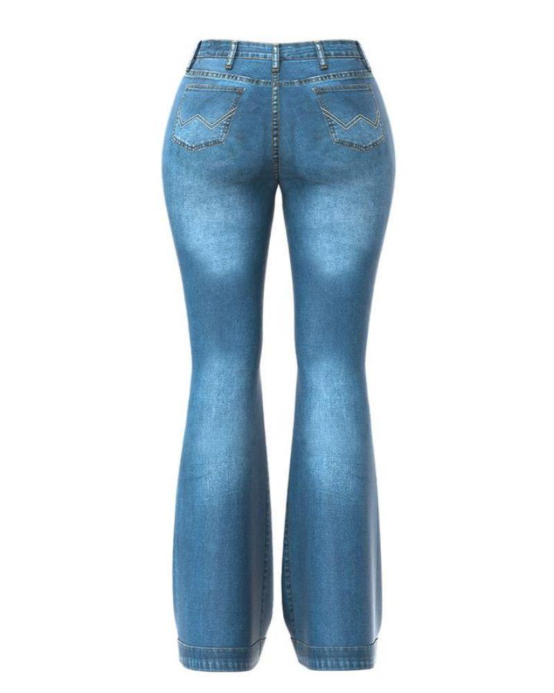 90s Vintage Classic Flare Hem High Waist Jeans