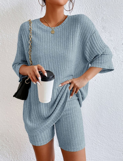 Summer Sale 2023🔥 🔥 Casual Round Collar Loose Shorts Set