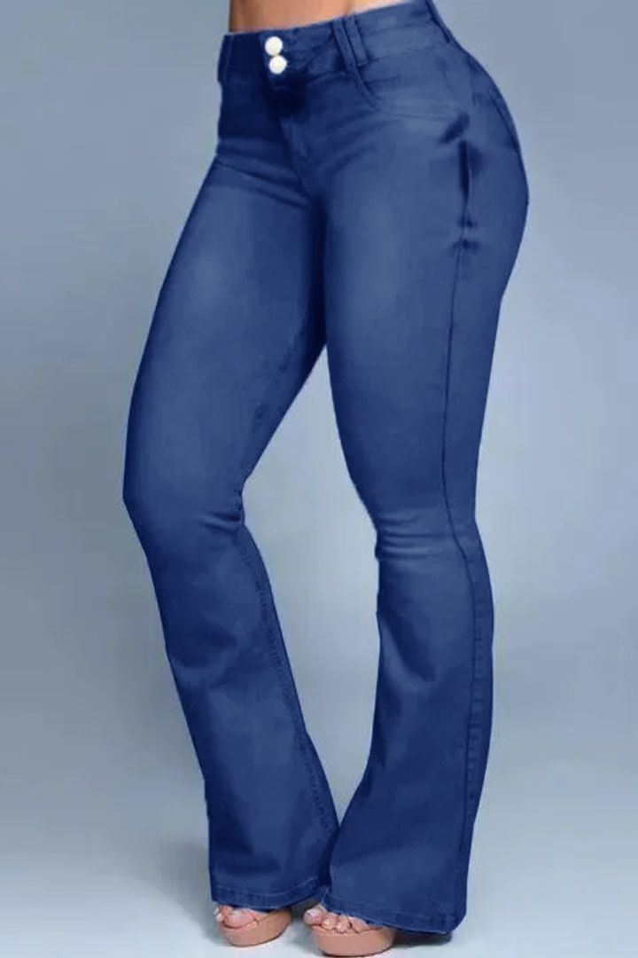 2022 Button Front Butt Lifting Flare Jeans