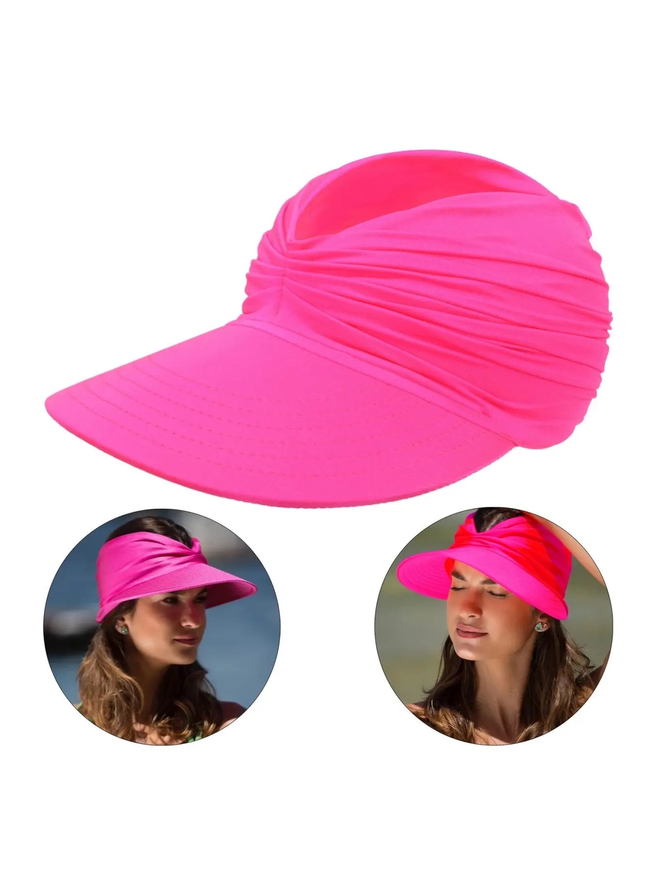 Women's Sun Protection Wide Brim Visor Hat Casual Outdoor Beach Sun Hat