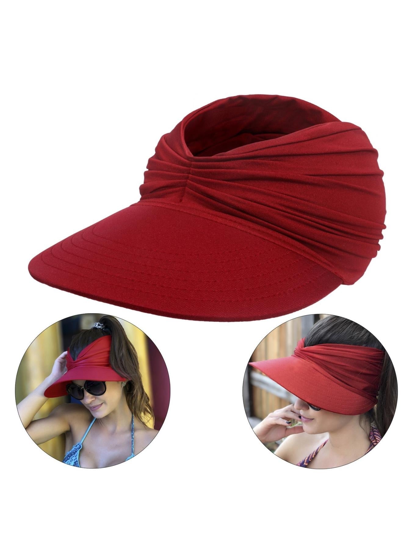 Women's Sun Protection Wide Brim Visor Hat Casual Outdoor Beach Sun Hat