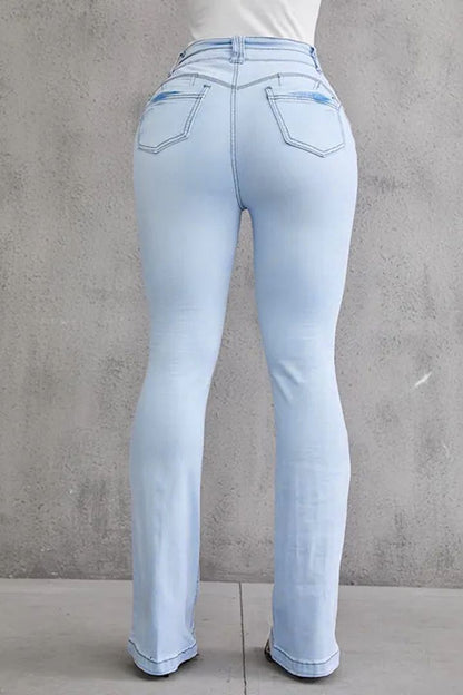 2022 Button Front Butt Lifting Flare Jeans