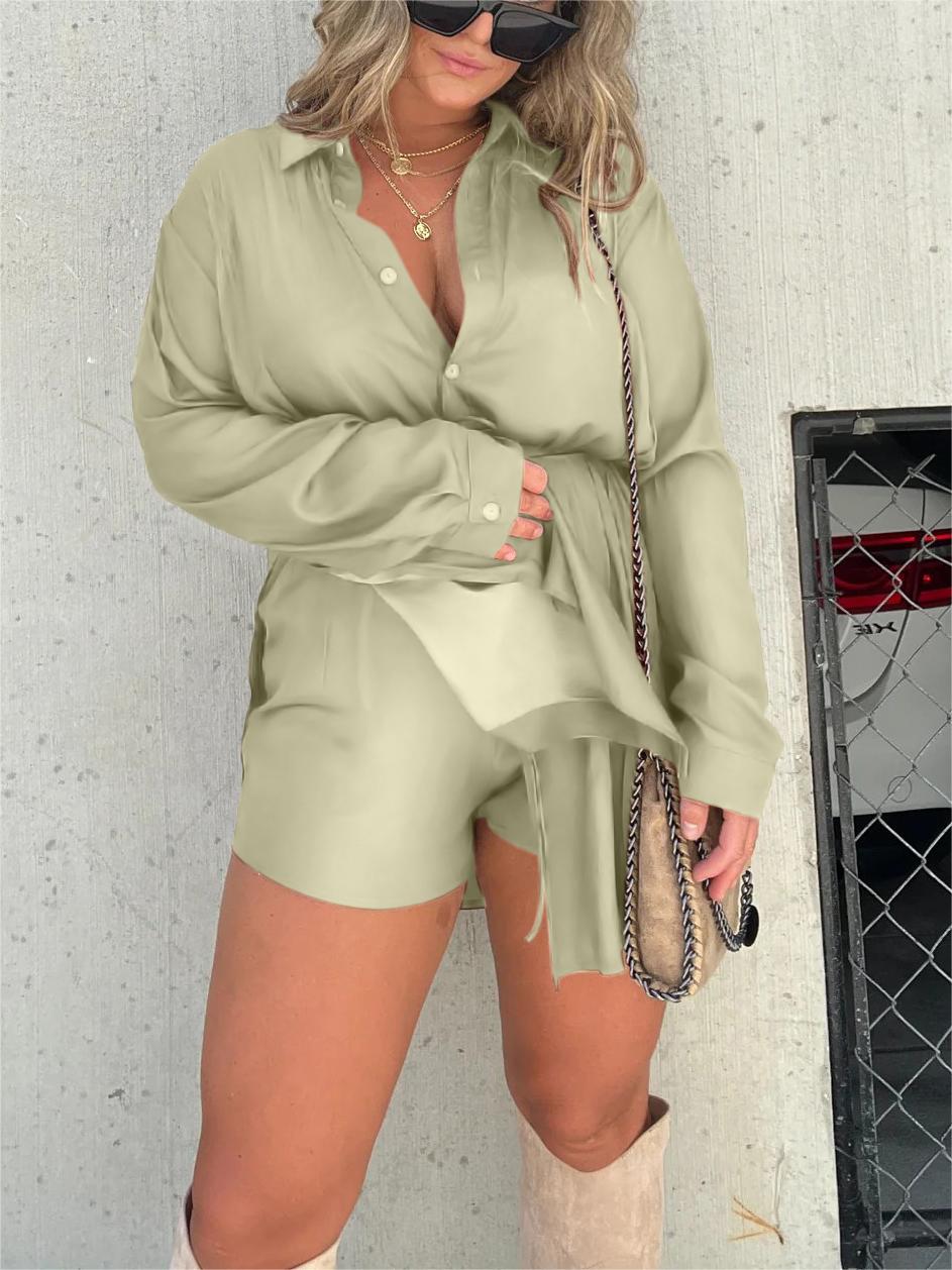 Satin Covered Nights 2-Piece Tunic Set (Buy 2 Free Shipping)