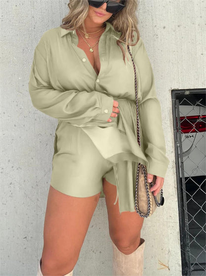 Satin Covered Nights 2-Piece Tunic Set (Buy 2 Free Shipping)