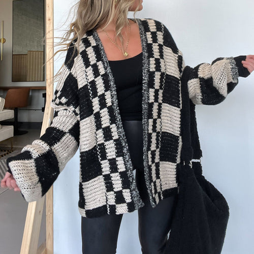 Checkered  Oversized Cardigan (Buy 2 Free Shipping)