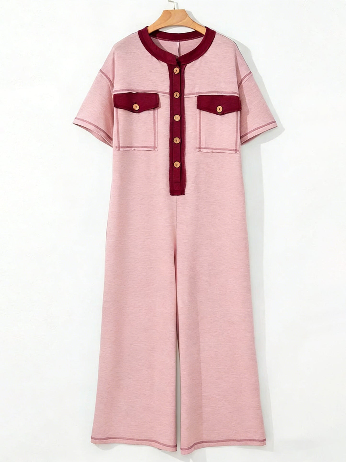 Women's Contrast Color Cozy Jumpsuit