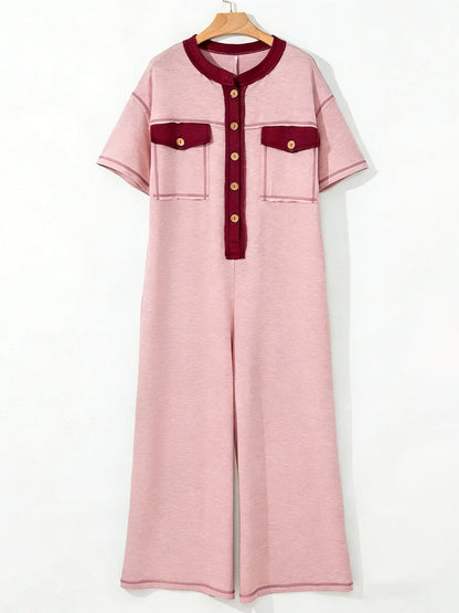 Women's Contrast Color Cozy Jumpsuit