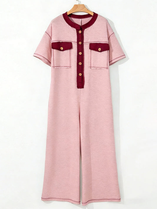 Women's Contrast Color Cozy Jumpsuit