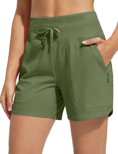✨Women's 5" Swim Board Shorts High Waisted Quick Dry Swimsuit Swimming Bottoms