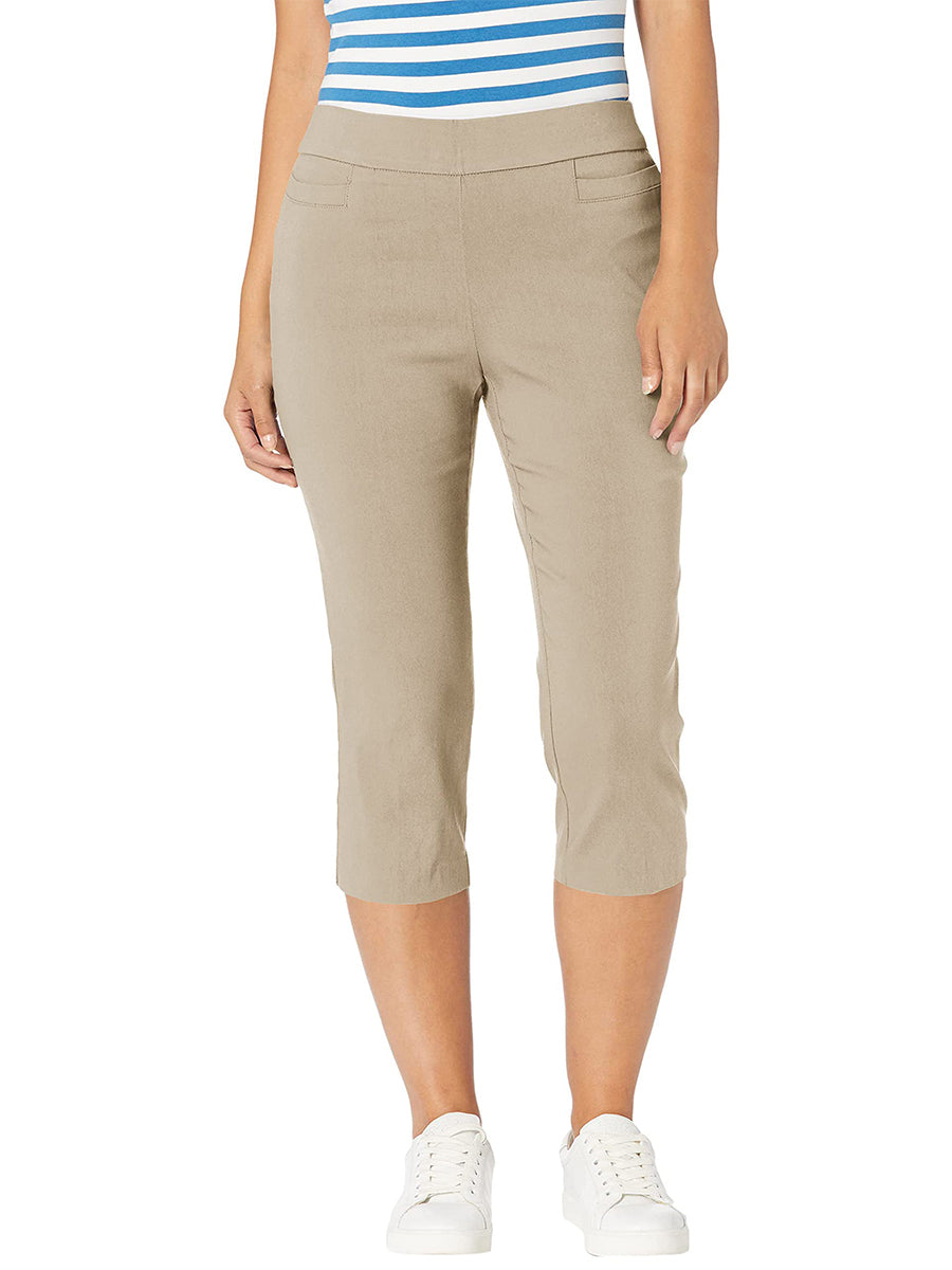 Women's High Waist Pull on Capri L Pocket