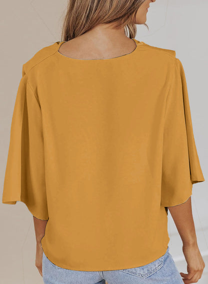 2024NEW Womens Short Sleeve Chiffon Shirt (BUY 2 FREE SHIPPING)