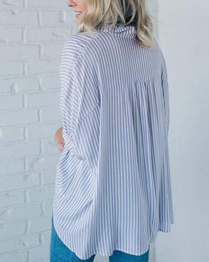 Limited time sale 🔥Women's Oversized Striped Loose Button-down Shirt