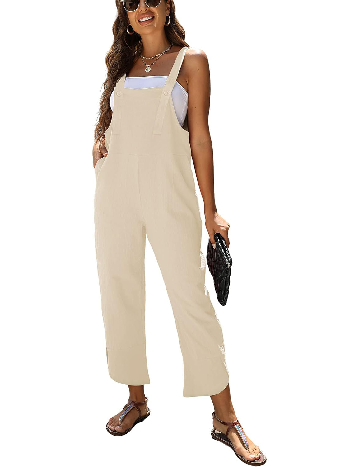 2024 NEW-Women's Sleeveless Overalls Loose Wide Leg Jumpsuit (BUY 2 FREE SHIPPING)
