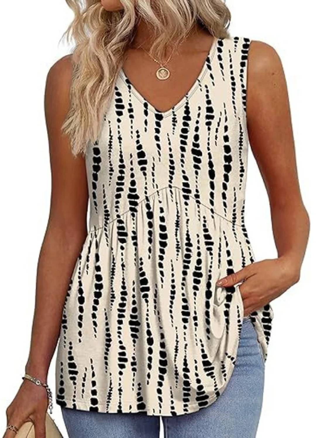 ✨Women Dressy Sleeveless V Neck Babydoll Tank Tops