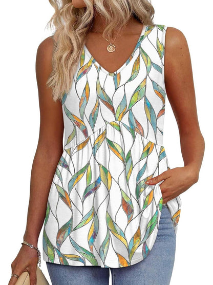 ✨Women Dressy Sleeveless V Neck Babydoll Tank Tops