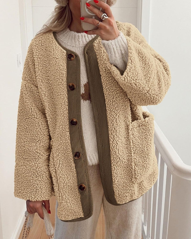 Women's Button Sherpa Jacket
