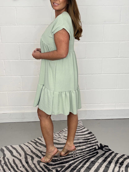 2023 Sage V Neck Swing Dress