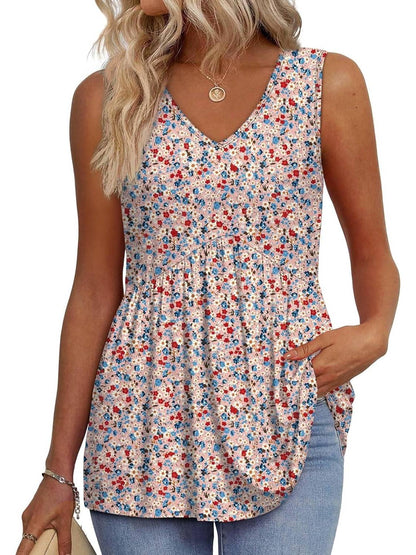 ✨Women Dressy Sleeveless V Neck Babydoll Tank Tops