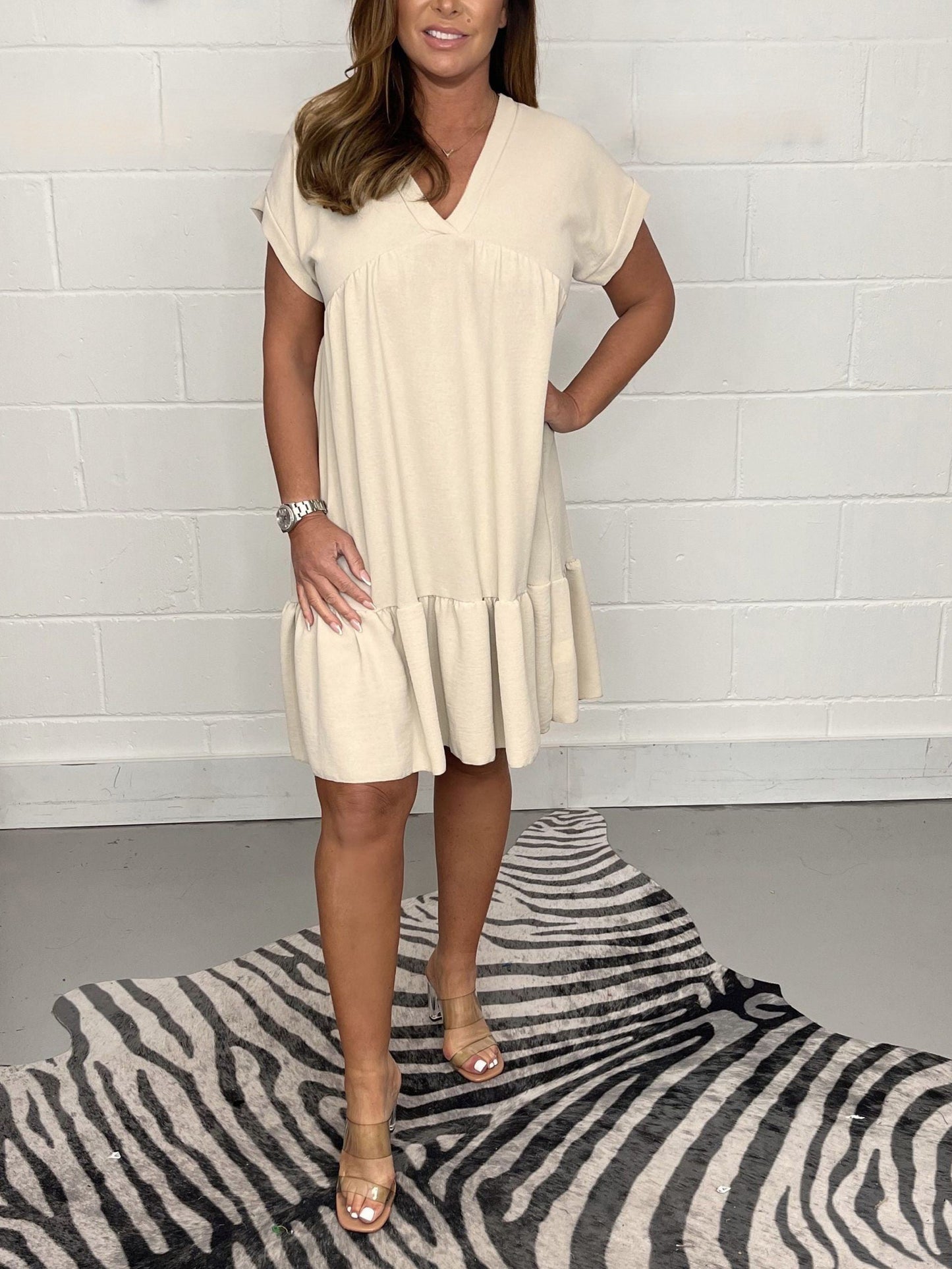 2023 Sage V Neck Swing Dress