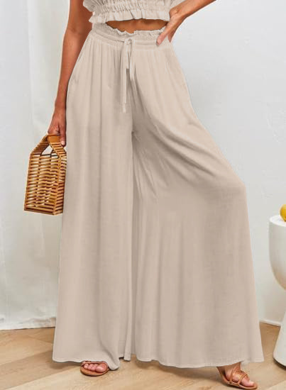 HOT SALE 🔥 Women Casual Elastic Waist Wide Leg Pants (BUY 2 FREE SHIPPING)