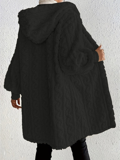HOT SALE🔥Women's Plush Fleece Soft Midi-Length Jacket with Pockets