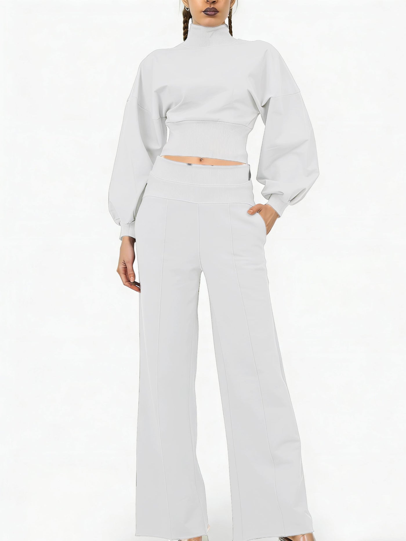Women's 2-Piece Turtleneck Workout Set