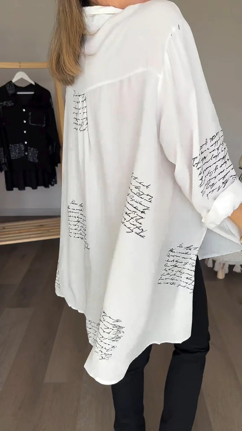 2024 Letter Print Fashion Lapel Shirt(Buy 2 Free Shipping)