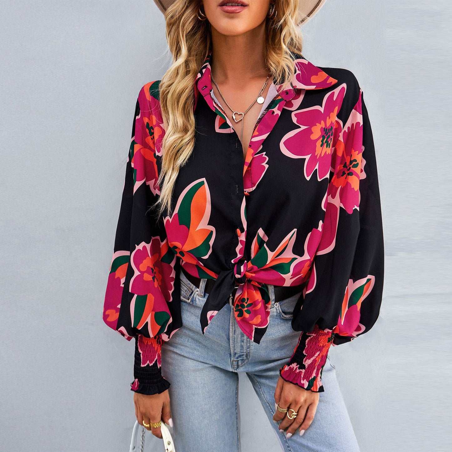 2023 New Ladies Long Sleeve Printed Shirt