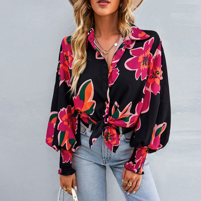 2023 New Ladies Long Sleeve Printed Shirt