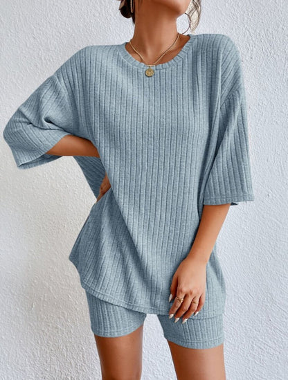 Summer Sale 2023🔥 🔥 Casual Round Collar Loose Shorts Set